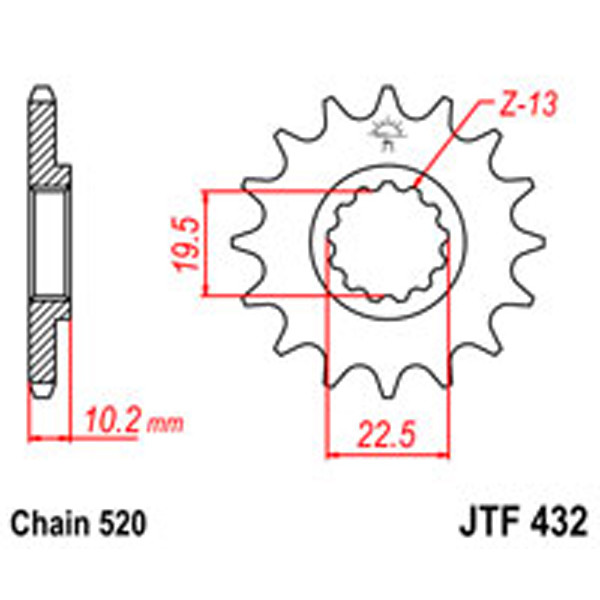 JT JT Gear Box Sprockets G/B 432-14SC SUZ (435)